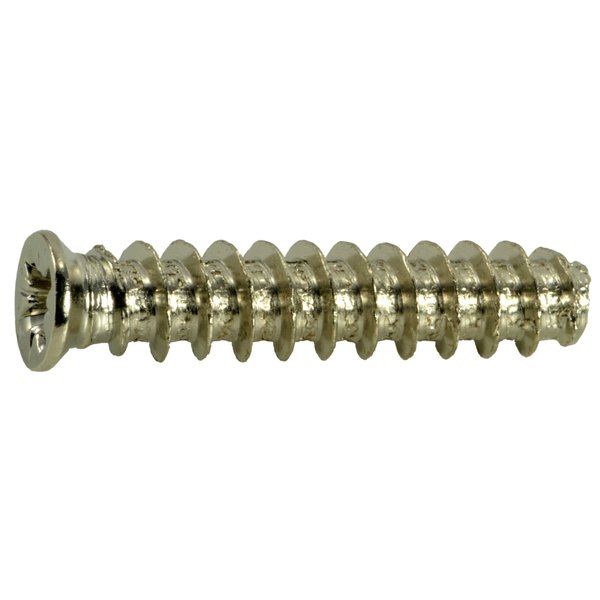 Midwest Fastener Wood Screw, M6.3, 30 mm, Nickel Steel Flat Head Phillips Drive, 12 PK 35992